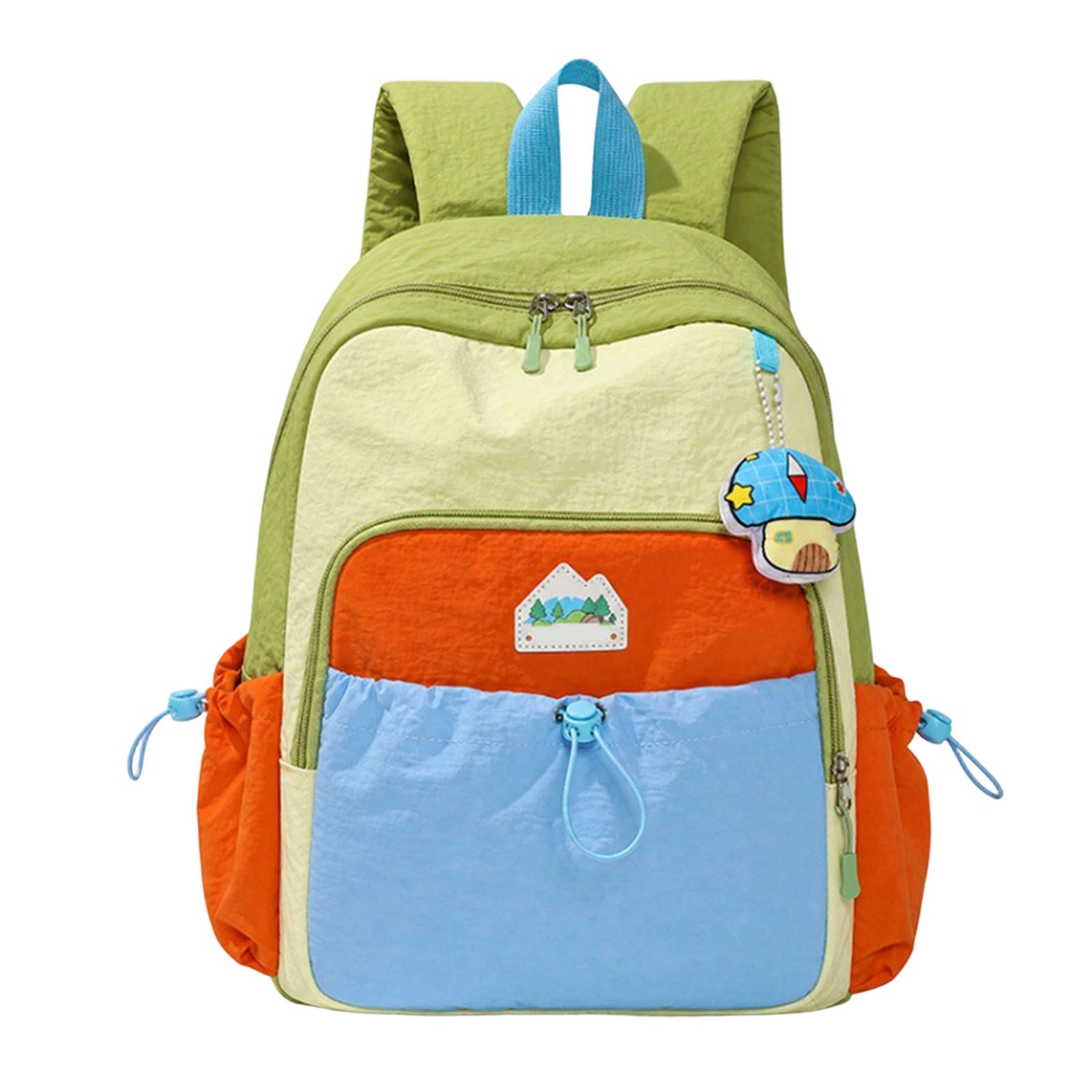 Mochila infantil para regreso a clases, con diseño de retazos de colores, para preescolar y niños pequeños, ligera, para deportes, uso diario y actividades escolares 3
