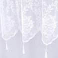 thumbnail image 3 of Homey Sheer Embroidered Pink Flowers Leaves Vine Window Treatment Valance Great for Kitchen Bedroom (White, 52Wx18L), 3 of 7
