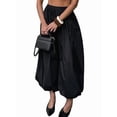 thumbnail image 2 of Women'S Casual Cotton Baggy Pants with Elastic Waist Relax Fit Lantern Trouser Black L, 2 of 7