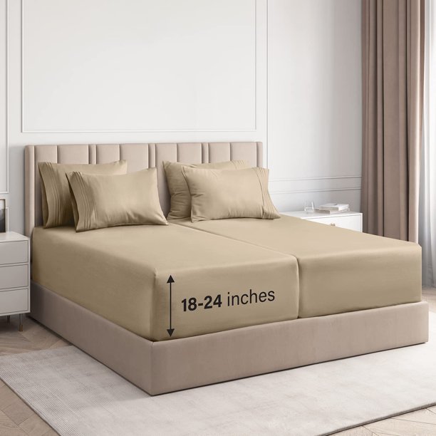 Extra Deep Pocket Sheets 7 Piece Sheet Set Split King Size Sheets