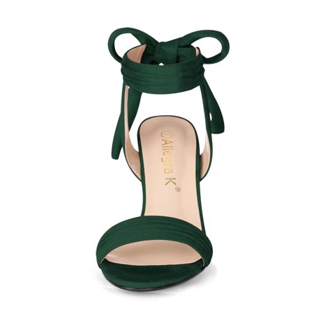 allegra k women's open toe block heel ankle strap sandals