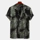 thumbnail image 1 of ICHUANYI Clearance Men Spring Summer Casual Slim Printed Short Sleeve Beach Shirts Top Blouse(Black, XL) Ichuanyi Ichuanyi, 1 of 5