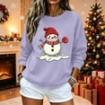 thumbnail image 7 of Jsaierl Women's Christmas Sweatshirts Funny Snowman Graphic Sweatshirt Party Work Pullover Crewneck Holiday Long Sleeve Tops S-2XL, 7 of 7