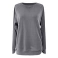 thumbnail image 7 of idosla Sweatshirt for women Side Split Fall Fashion 2025 Long Sleeve Shirts Trending Now (Grey, S), 7 of 7