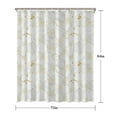 thumbnail image 5 of White Gold Leaf Hexagon Marble Pattern Shower Curtain 72"x84" ,Bathroom Decorative Shower Curtains Set with 12 Hooks,Modern Waterproof Washable Shower Curtain, 5 of 5