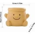 thumbnail image 6 of Cute Face Planter Pot, Small Resin Head Planters for Indoor Plants, Funny Smiling Face Flower Pot Succulent Planter with Drainage Hole, Gift IdeaI for Birthday Christmas (Orange), 6 of 9