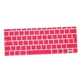 thumbnail image 1 of Protector de teclado de silicona suave al tacto, fino, impermeable y lavable, fonético en español rosado, 1 of 9