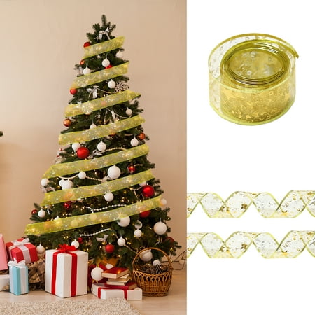 

6.5ft Christmas Ribbons New Year Wall Window Gift Christmas Decoration without LED Lights Decorations Creative Xmas Tree Pendants