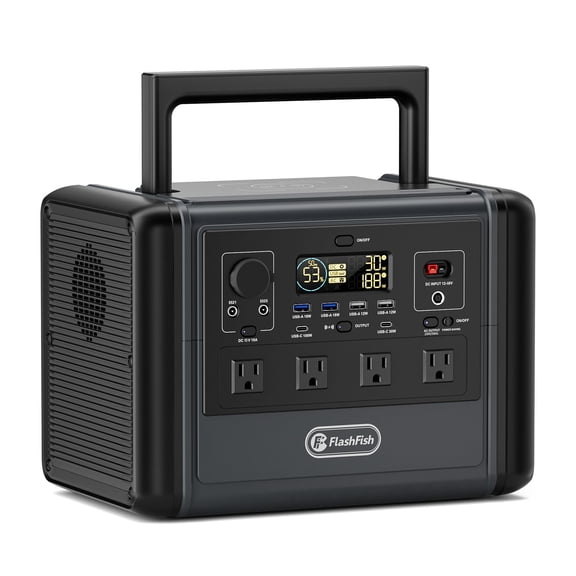1200W Portable Power Station - 968Wh LiFePO4 High-Capacity Solar Generator with 4 AC Outputs and 6 USB Outputs for RV Travel, Home Emergencies, and Backyard Use