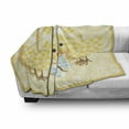 thumbnail image 3 of Baby Soft Flannel Fleece Throw Blanket, Abstract Chick Design with Plaid Pattern Butterfly Giant Egg Funny, Cozy Plush for Indoor and Outdoor Use, 50" x 70", Pale Yellow Pale Blue, by Ambesonne, 3 of 6