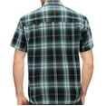thumbnail image 2 of Men’s Classic Western Short Sleeve Button Down Casual Plaid Cowboy Shirt (Hunter Green/Black/White, XL), 2 of 3