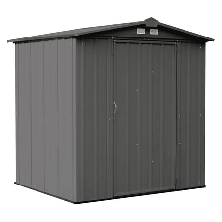 EZEE Shed Steel Storage 6 x 5 ft. Galvanized Low Gable Charcoal