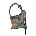 thumbnail image 3 of Women Y2K Vintage Retro Floral Print Bustier Corset Camisole Tie Up Shoulder Lace Tight Bustier Tank Top Aesthetic, 3 of 6
