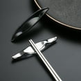 thumbnail image 4 of sunsanly Chopstick Rest Stainless Steel Chopstick Holder Smooth Edge Spoons Forks Rack for Home Kitchen Table Decor, 4 of 8