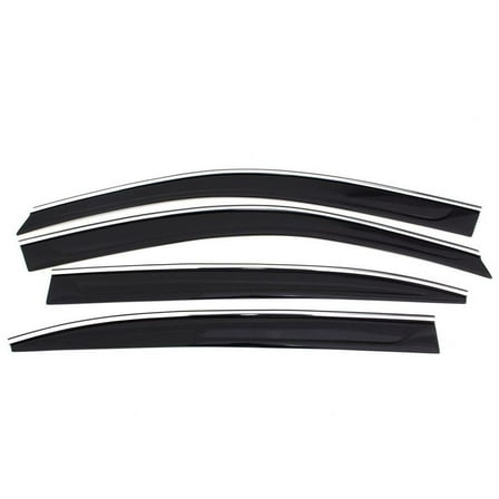 AVS 08-12 Honda Accord Ventvisor Low Profile Deflectors 4pc - Smoke w/Chrome Trim