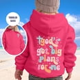 thumbnail image 2 of WhouRiu Girls Letter Graphic Hooded Sweatshirts Kids Autumn Casual Pullover Hoodies With Pockets, 2 of 4