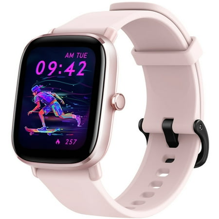 Amazfit GTS 2 Mini Smart Watch: Android & iOS - Built-in GPS Fitness Tracker - 14 Day Battery Life - 68 Sports Mode - AMOLED Screen - Blood Oxygen Heart Rate Monitor - 5 ATM Waterproof, Flamingo Pink