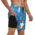 thumbnail image 3 of Goofa Cute Dogs Printed Men's Swim Trunks Board Shorts Quick Dry Mens Swimming Trunks with Compression Liner,Breathable Fit Hawaii Beach Shorts-, 3 of 9