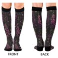 thumbnail image 4 of FORMRS Womens Knee High Socks Casual Long Thick Travel Daily Wear, 2 Pairs, Dark Purple Floral Pattern, 4 of 6
