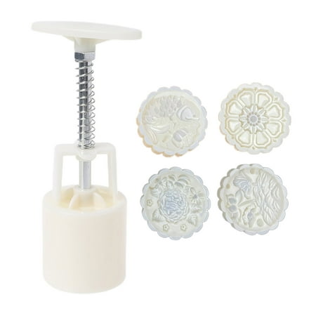 

Plastic Mooncake Stamp Lotus & Carp Shape Mooncake Mold Festival Hand Press Tool