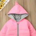 thumbnail image 3 of KelaJuan Baby Boys Girls Dinosaur Hooded Coat, Zipper Up Winter Thick Outwear, Solid Color Padded Jacket, 3 of 8