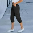thumbnail image 4 of yillto Womens Cargo Capri Pant with Pockets High Waist Hiking Athletic Summer Causal Capris Pants, 4 of 7
