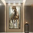 thumbnail image 2 of HFDF Large Retro Animal Running Brown Horse Canvas Wall Art Pictures Oil Painting Canvas Poster Painting Artwork Prints for Living Room and Bedroom Corridor Wall Decor Ready to Hang 16x20inch Framed, 2 of 7