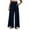 Navy, variant on hotojiny Palazzo Pants for Women Tie Front Wide Leg High Waisted Flowy Boho Beach Pants Stylish Split Vacation Pants