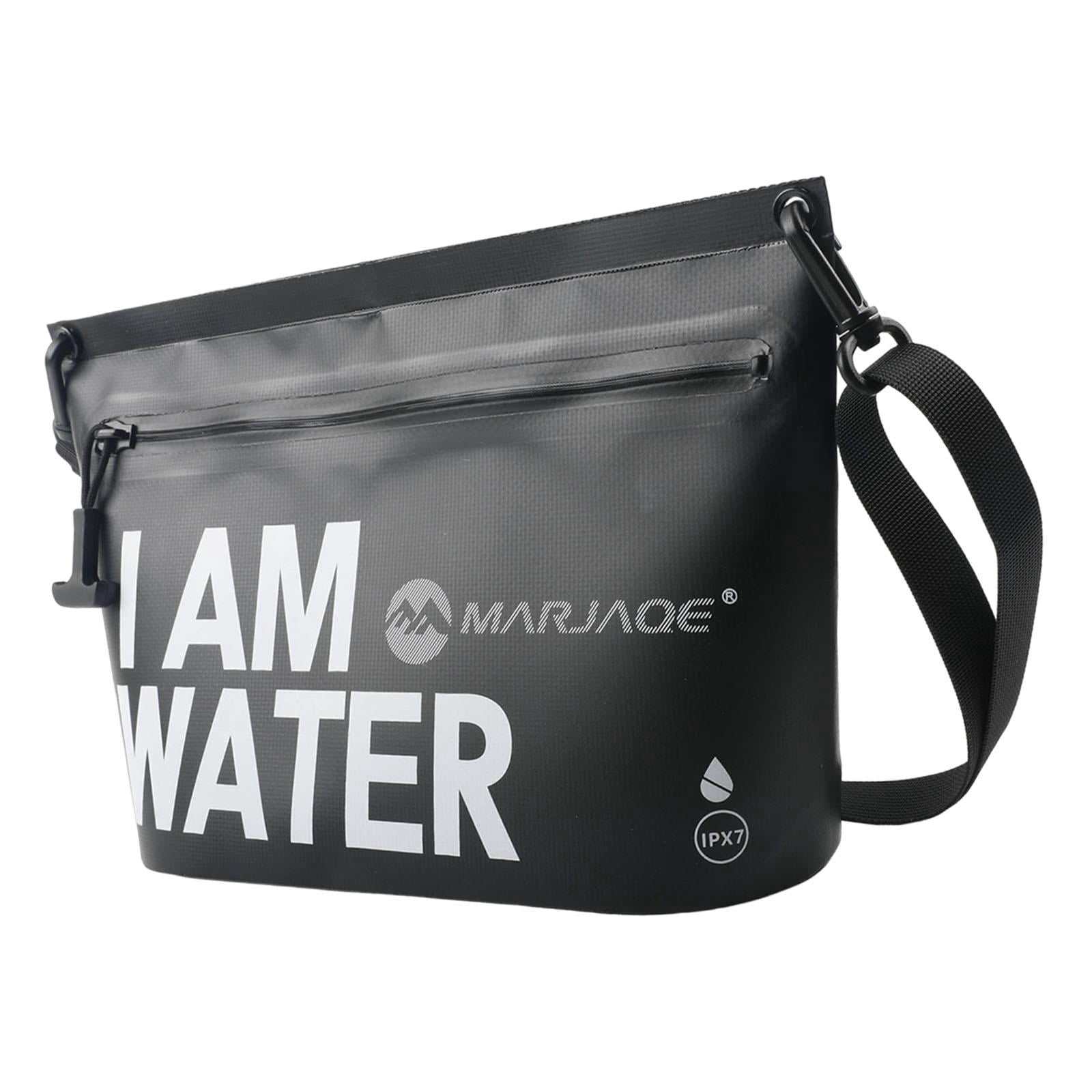 QccHieUs Waterproof Dry Bag Handbag Handle Bag with Adjustable Waist Strap Tote Pouch for Black