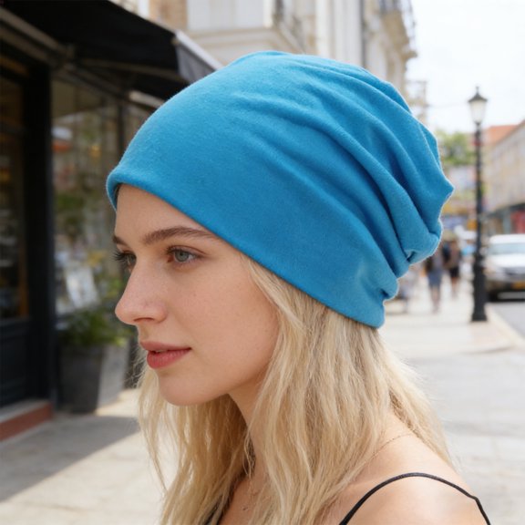 Rodiuiu Brimless Hat Lightweight Breathable Soft Warm Windproof Elastic Solid Color Piled Hat School Work Hiking Casual Wear
