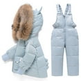 thumbnail image 5 of Kids Winter Snowsuit Insulated Two Piece Warm Outdoor Gear For Girls And Boys Cold Weather 4-Light Blue 90, 5 of 5