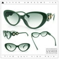 thumbnail image 2 of Womens Star Emblem Bling Luxury Diva Cat Eye Plastic Sunglasses All Green, 2 of 8