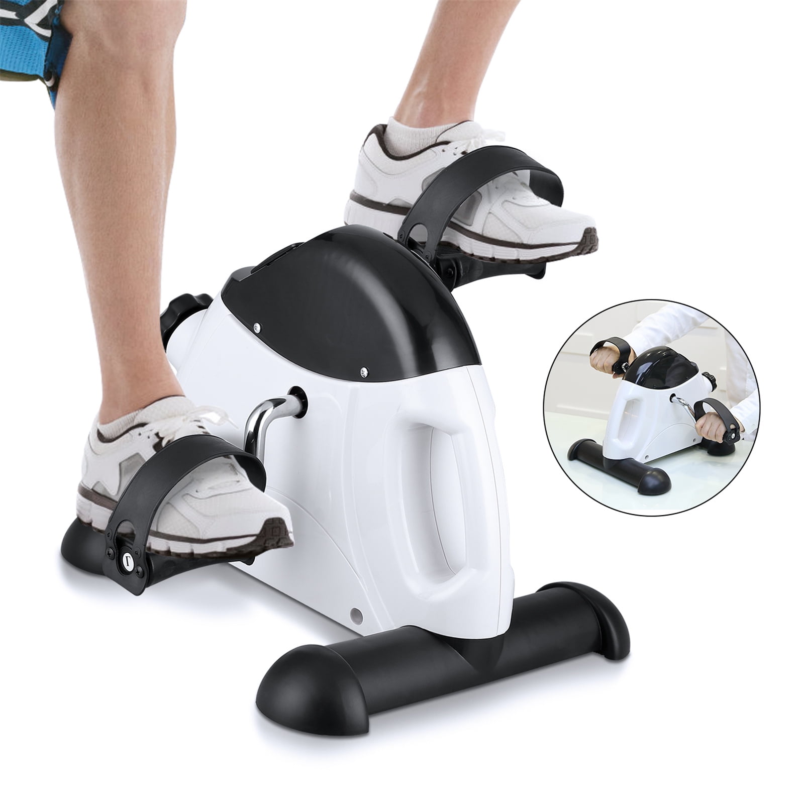Under Desk Bike Pedal Exerciser, Evoland Indoor Cycling Bike, White