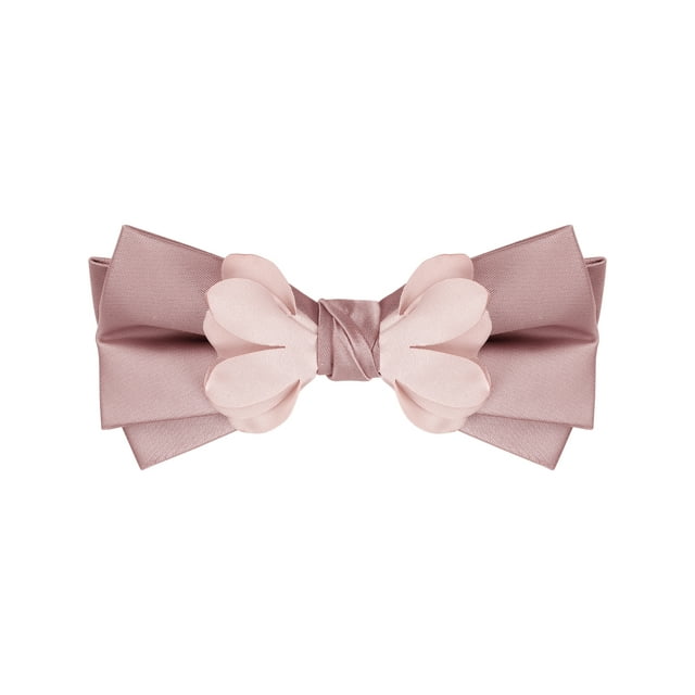 INSPIRE CHIC Men's Pre-tied Flower Solid Color Bow Ties for Elegant Wedding One Size Pink