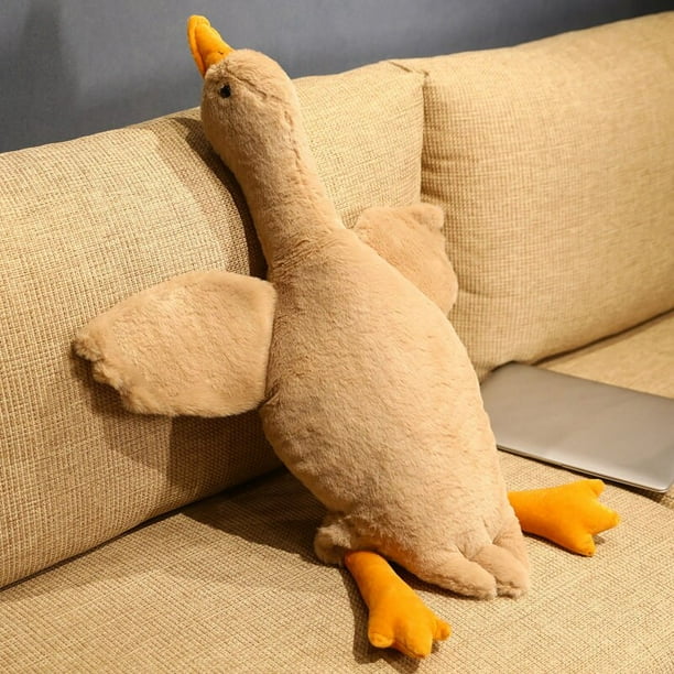 Juguete de peluche de ganso gigante de 50-160CM para niños, Animal relleno, pato suave, cojín, muñeca, juguetes para niños, novia, regalo de cumpleaños zhangyuxiang LED