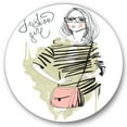 thumbnail image 2 of Designart - Trendy Fashion Girl - Shabby Chic Metal Circle Wall Art, 2 of 5