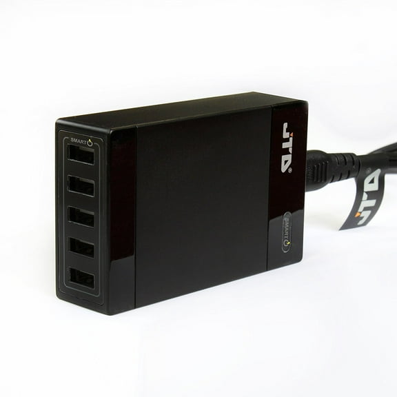JTD ® 40W (5V8A) 5-Port High Speed Desktop USB Wall Charger Quick Charge with SMART POWERTM Technology for iPhone, iPad Air 2, Samsung Galaxy S6 / S6 Edge, Nexus, HTC M9, Nokia and More (Black)