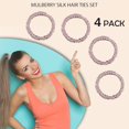 thumbnail image 3 of 22 Momme 100% Pure Mulberry Silk Scrunchies (4 PCS) - Small Hair Elastics and Ties for Women, Sleep Hair Care, No Damage, Black, 3 of 10