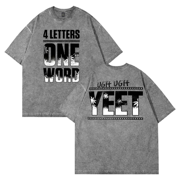 Jey Uso Four Letters One Word Washed T-shirt Crewneck Short Sleeve Cotton Tee Women Men Streetwear Tops