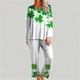 thumbnail image 4 of RKSTN St Patrick's Day Pajamas Set for Women Oversized Crewneck St Paddy's Day Lucky Shamrock Printed Loungewear Matching Sets Womens Casual Plus Size Loose Fits T Shirts and Pjs Pants 2 Piece Set, 4 of 6