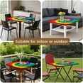 thumbnail image 5 of Colorful Tie Dye Pattern Square Fitted Tablecloth with Elastic Edge,Square Table Cover,Washable Elastic Table Cover for Home Kitchen Party Decor 34"x34", 5 of 6