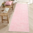 thumbnail image 2 of Hasoo 2' x 6' Runner Rug Solid Washable Rugs Runners for Hallways Non Slip Kitchen Mat with Rubber Backing Indoor Pink Rug, 2 of 6