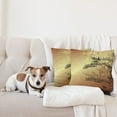 thumbnail image 4 of Ambesonne Japanese Throw Pillow Cover 2 Pack, Folk Sunset Ethnic Branch, 24", Sepia Black, 4 of 7