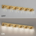 thumbnail image 2 of Gold Bathroom Vanity Light Farmhouse Vanity Lighting Fixtures 6 Light 48in Bathroom Light Fixtures with Clear Glass Shade(Exclude Bulb), 2 of 7