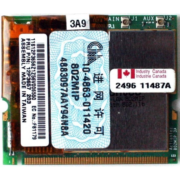 Ibm thinkpad actiontec 802mip mini-pci card 802.11b, 12p3657