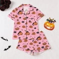 thumbnail image 2 of OOOUM Girls Button Down Loungewear Set Kids Short Sleeve Shorts Lounge Set Toddler Holiday Two Piece Outfits 4-5 Years, 2 of 9