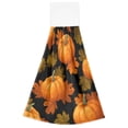 thumbnail image 2 of Autumn Leaves Background Thanksgiving Pumpkin Hanging Towels with Loop Hand Towels Nylon Fastener Tape Design Dish Cloths 2 Pieces, 2 of 7