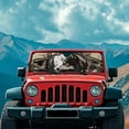 thumbnail image 3 of Uorisanigo Windshield Sunshade Fit for Jeep Wrangler JL JLU 2018-2025 / Jeep Gladiator 2020-2025 Wolf Hunting Print Front Window Sun Shade, Aluminum Foil Heat UV Protection Accessories, 3 of 7