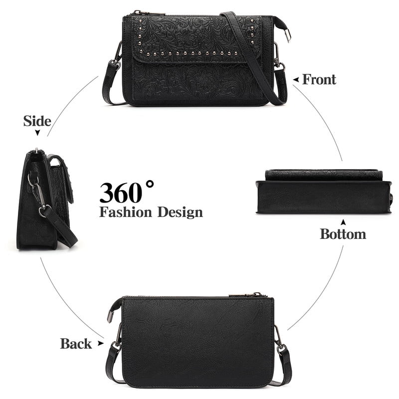 FALAN MULE Small Crossbody Bags for Women Vegan Leather Cell Phone Purse with Adjustable Strap