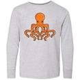 thumbnail image 3 of Inktastic Orange Octopus Long Sleeve Youth T-Shirt, 3 of 5